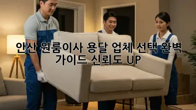 안산 원룸이사, 용달 업체 선택 완벽 가이드! 신뢰도 UP!