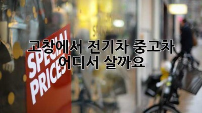 고창에서 전기차 중고차, 어디서 살까요?